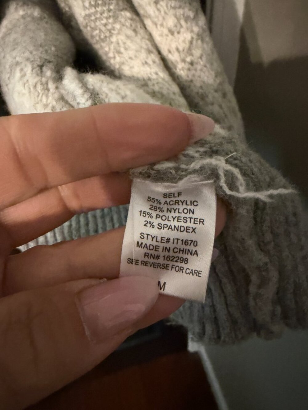 NWOT Buket List Oversized Heavy Weight Cardigan Sweater Gray White Medium - Picture 4 of 5
